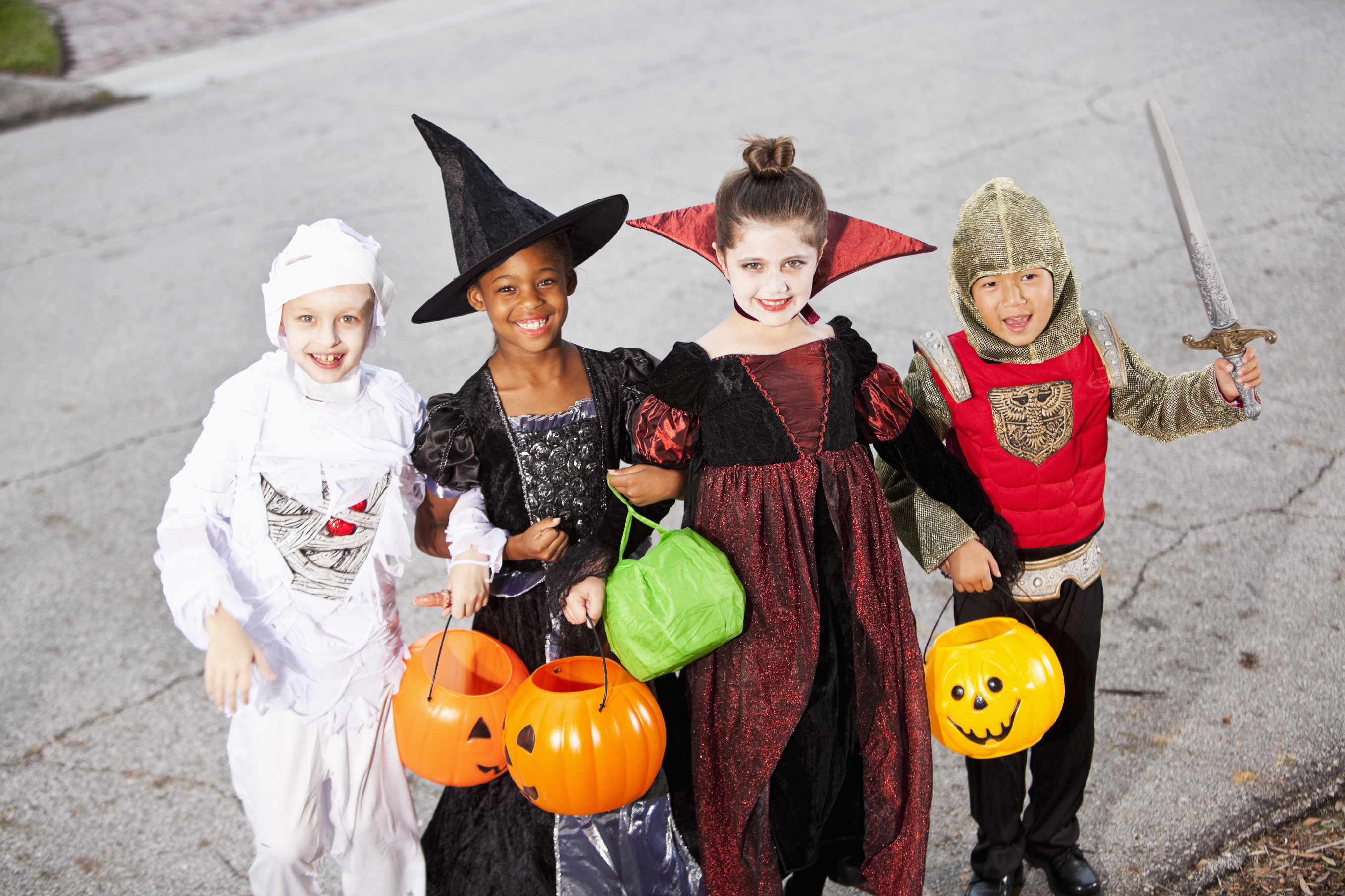 Children in Halloween costumes